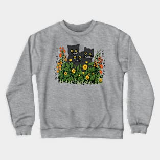 Cute cats in plants Crewneck Sweatshirt